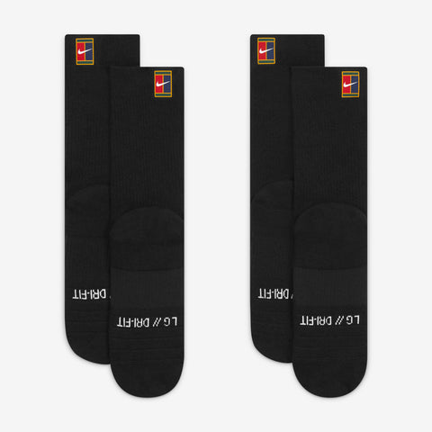 Nike Court Multiplier Cushioned Crew Sock 2 Pairs Sports Tennis Socks